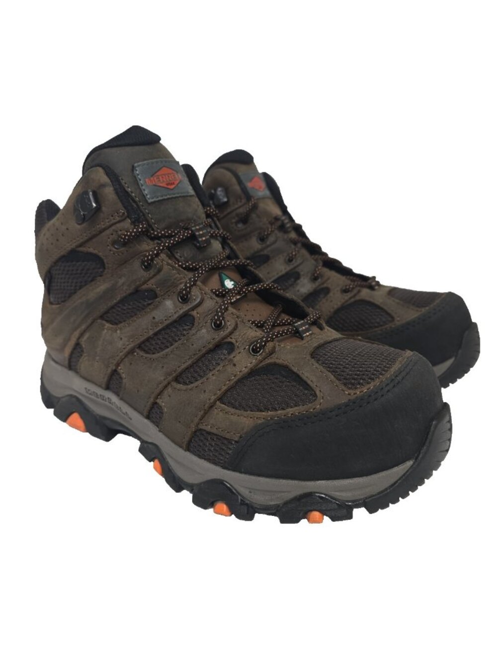 Merrell Mens Moab 2 Ventilator Mid Waterproof Comp Toe CSA Work Boot Brown 9W